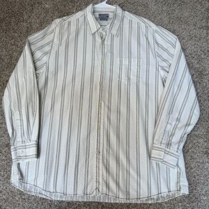 Lucky Brand Striped Button Down Shirt XXL Cotton Long Sleeve